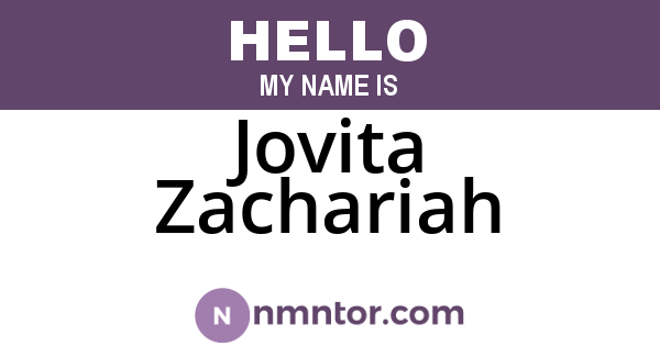 Jovita Zachariah
