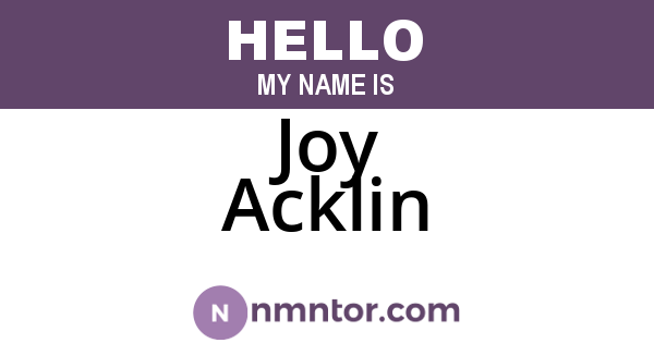 Joy Acklin