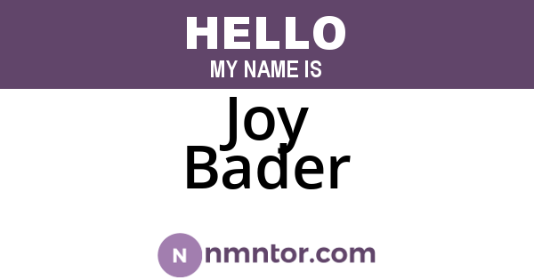 Joy Bader