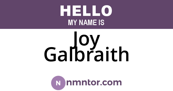 Joy Galbraith