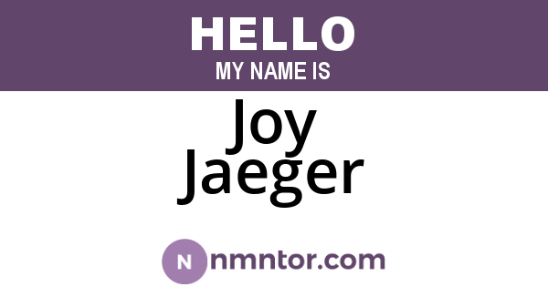 Joy Jaeger