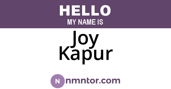Joy Kapur