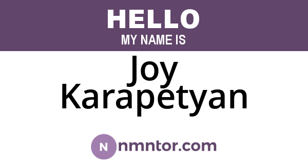 Joy Karapetyan