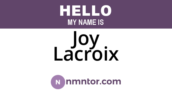 Joy Lacroix