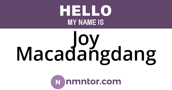 Joy Macadangdang