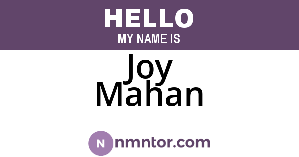 Joy Mahan