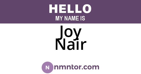 Joy Nair