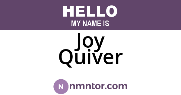 Joy Quiver