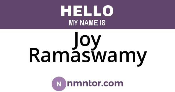 Joy Ramaswamy