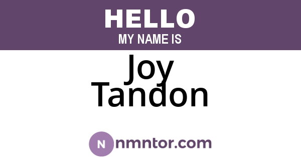 Joy Tandon