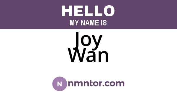 Joy Wan