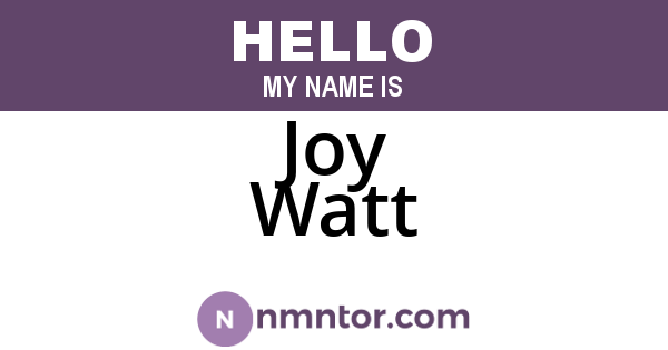 Joy Watt