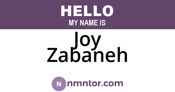 Joy Zabaneh
