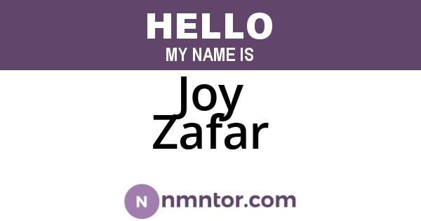 Joy Zafar