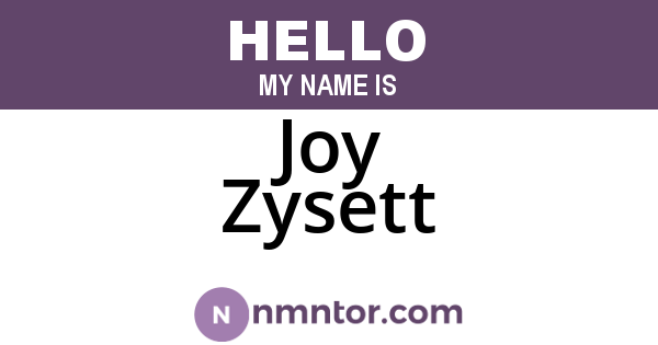 Joy Zysett