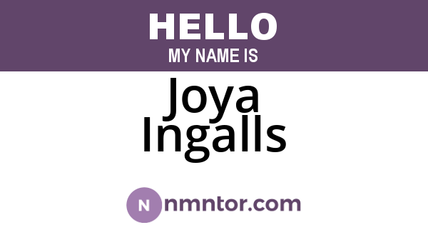 Joya Ingalls