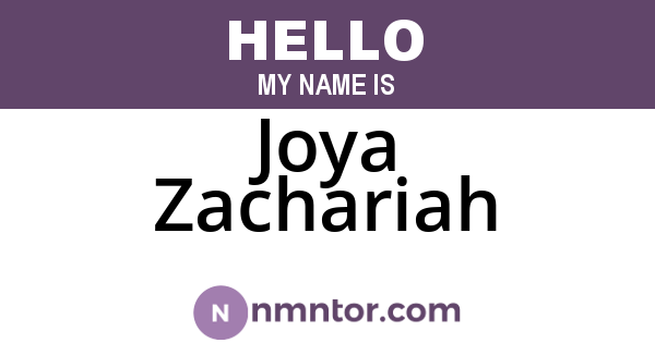 Joya Zachariah