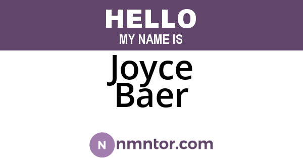 Joyce Baer