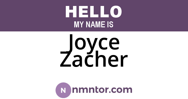 Joyce Zacher