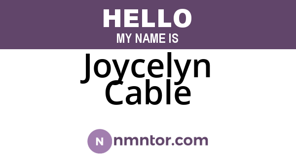 Joycelyn Cable