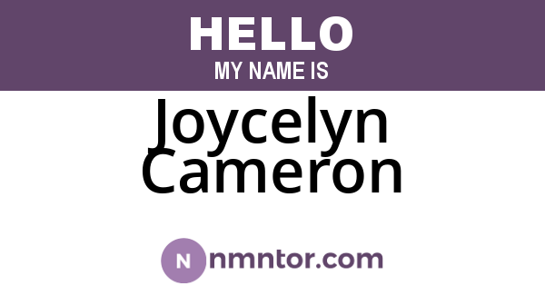 Joycelyn Cameron