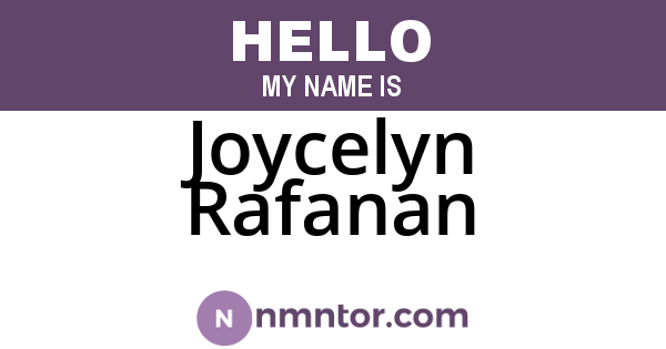 Joycelyn Rafanan
