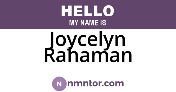 Joycelyn Rahaman