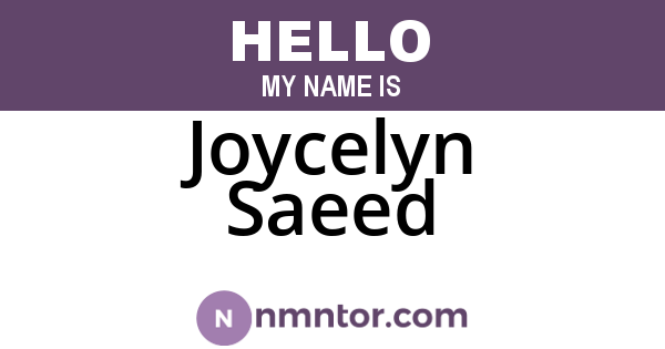 Joycelyn Saeed