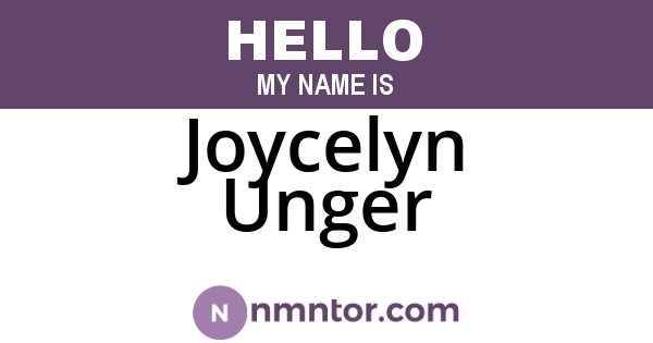 Joycelyn Unger