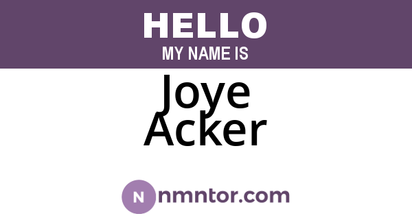 Joye Acker