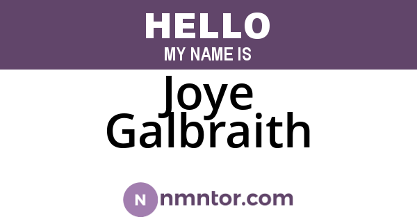 Joye Galbraith