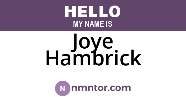Joye Hambrick