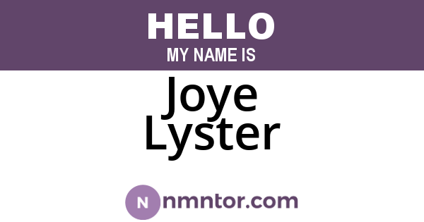 Joye Lyster
