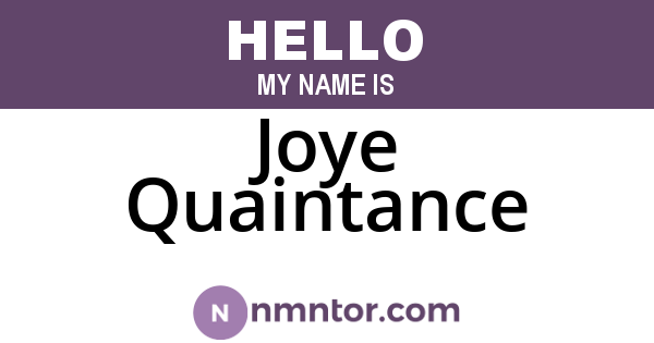 Joye Quaintance