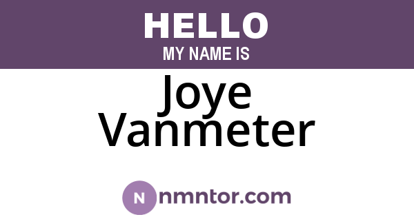 Joye Vanmeter