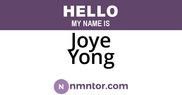 Joye Yong