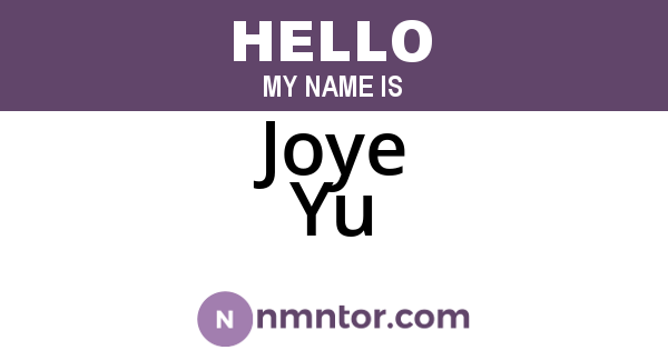 Joye Yu