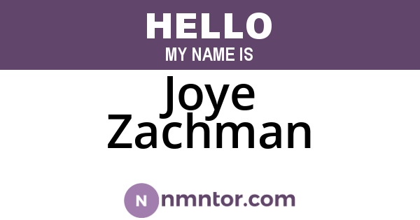 Joye Zachman