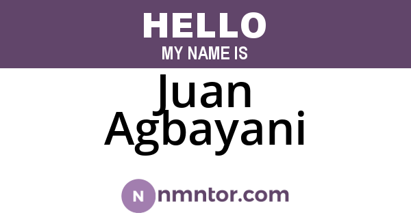 Juan Agbayani