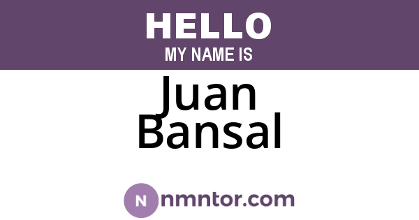Juan Bansal