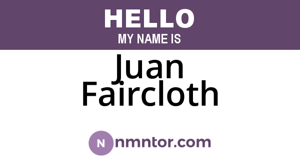 Juan Faircloth