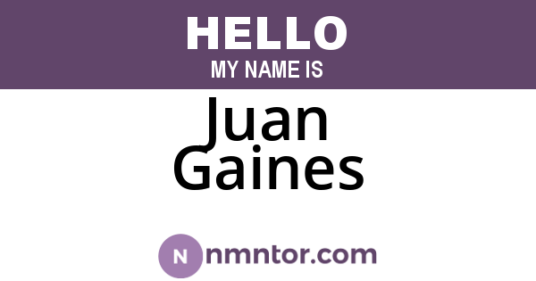 Juan Gaines