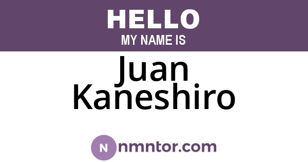 Juan Kaneshiro