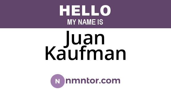 Juan Kaufman