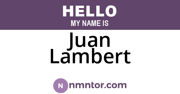 Juan Lambert