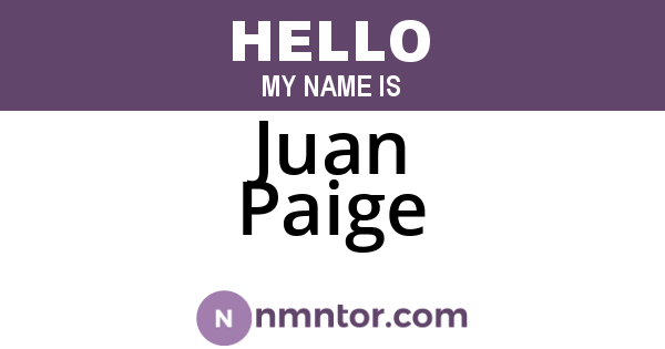 Juan Paige