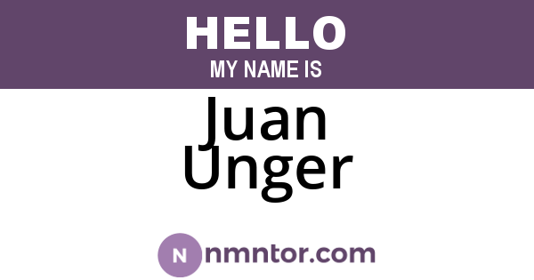 Juan Unger