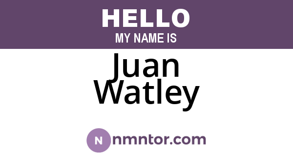 Juan Watley