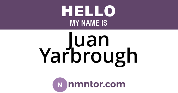 Juan Yarbrough