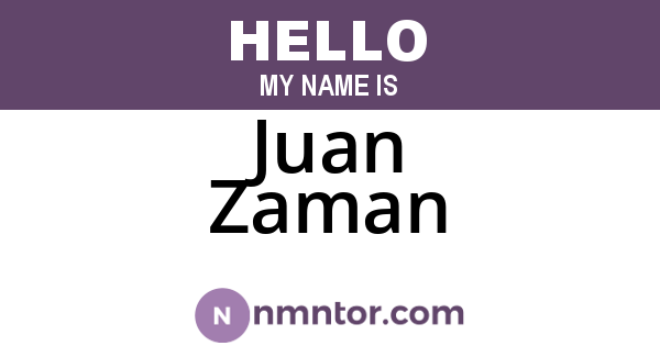 Juan Zaman